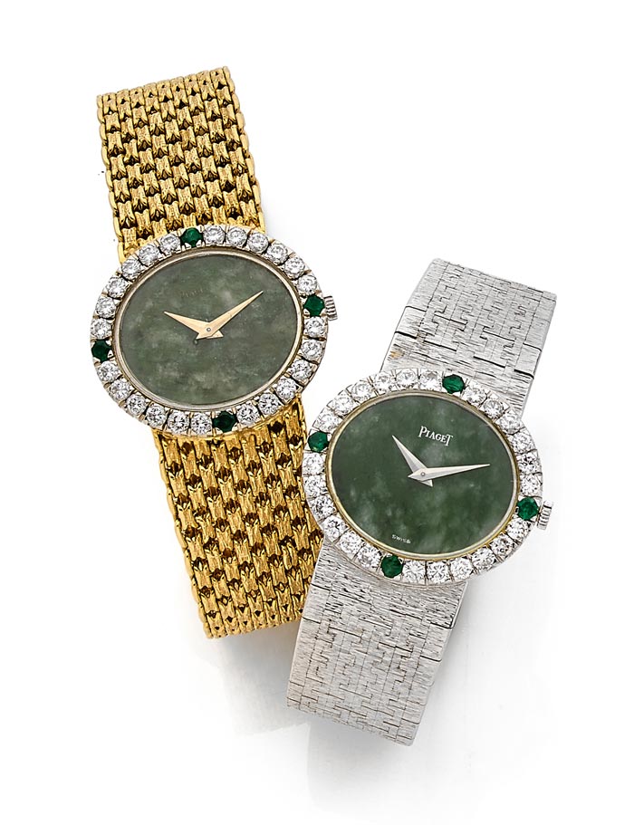 Piaget - Gold, jade, diamonds - Estimated 2-3,000 and €4-6,000 - Ca 1970 and 1969