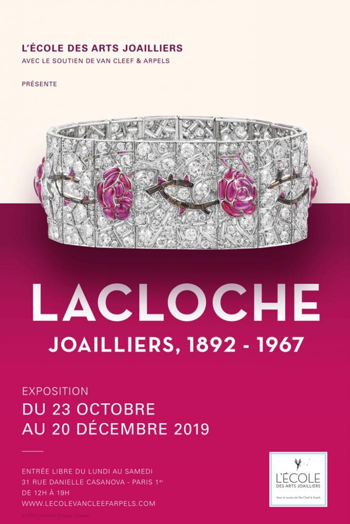 Poster of the Lacloche exhibition at L'École des Arts Joailliers