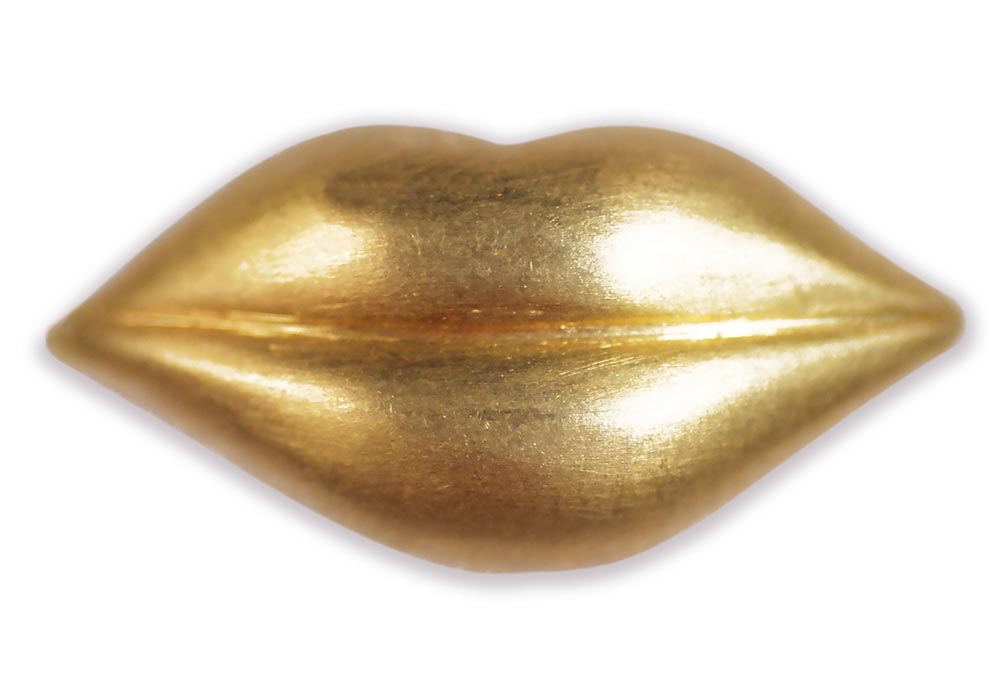 "Golden Kiss" earring featuring lips by Marie-Hélène de Taillac