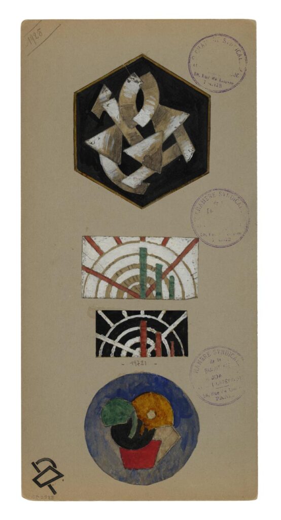 Georges Fouquet and André Léveillé - Four jewelry projects, graphite, gouache and ink on four pieces of tracing paper - 1925 © MAD, Paris Photo Christophe Dellière
