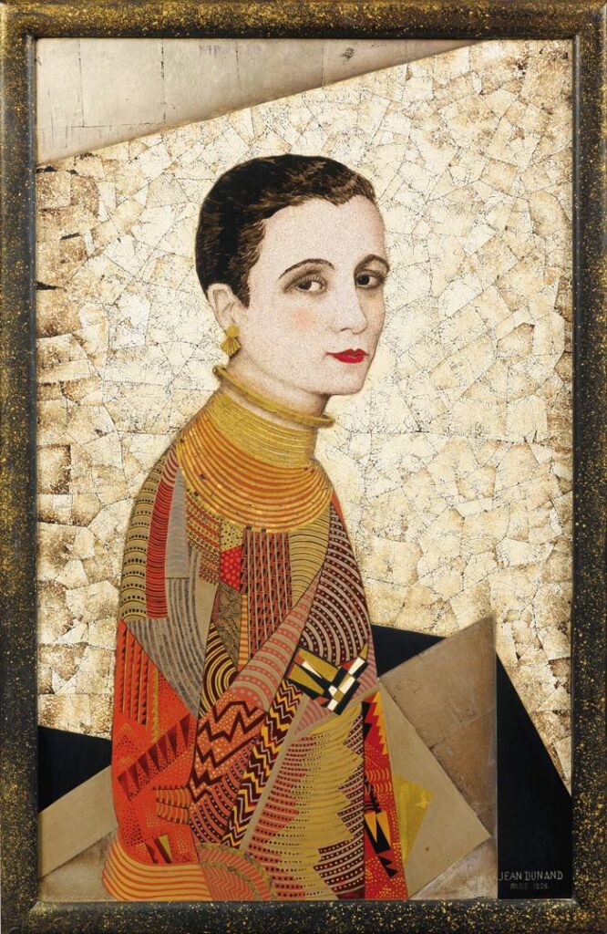Jean Dunand - "Madame Agnès", panneau de laque de couleurs, or et argent sur fond de coquille d'oeuf - 1925 Collection privée © Sotheby's