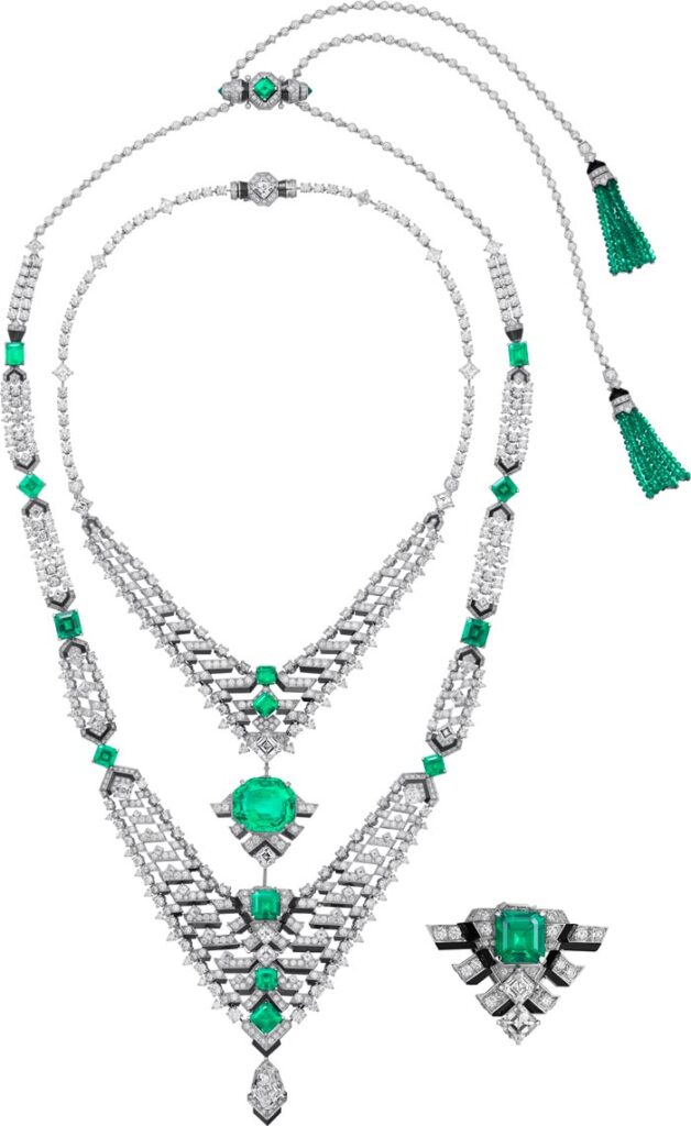 Cartier - Collier Império transformable en diamants et émeraudes