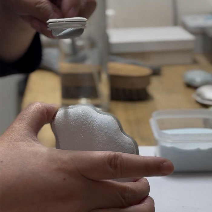 Aya Iwata at work in her studio in Tokyo